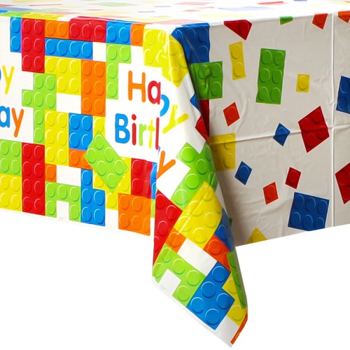 Happy Birthday Block Party Table Cover