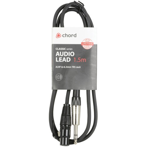 Chord XLR Female to Jack Microphone Cable (1.5m)