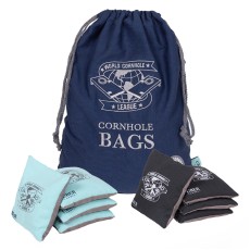 Cornhole World League Cornhole Bags (4 Green & 4 Grey)