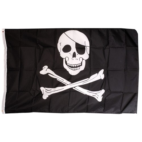 Jolly Roger Flag (Skull & Crossbones) (5ft x 3ft)