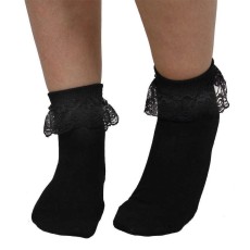1950s Style Bobby Socks (Black, Adults)