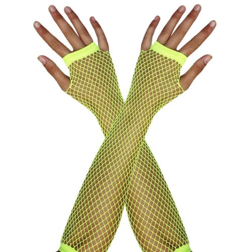 80s Fishnet Gloves (Green)