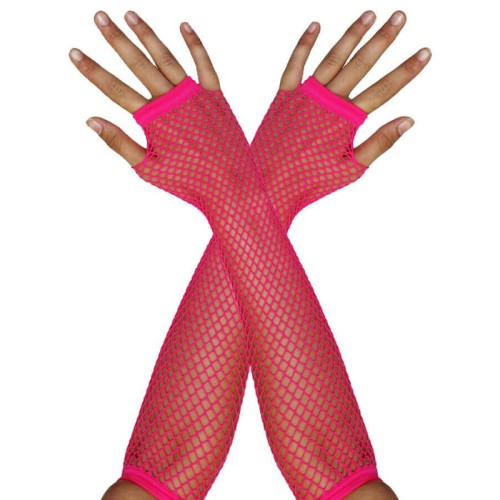80s Fishnet Gloves (Pink)