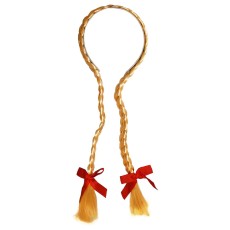 Blonde Plaits with Red Bow Headband (Adults)