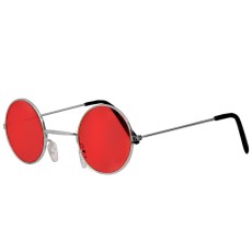 Circular Glasses with Red Lens