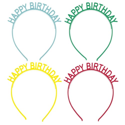 Happy Birthday Headbands (4 Pack)