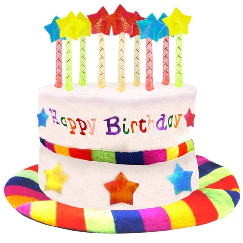 Rainbow Happy Birthday Cake Hat