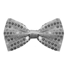 Sequin Bow Tie (Silver)