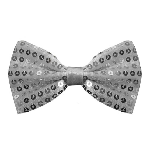 Sequin Bow Tie (Silver)
