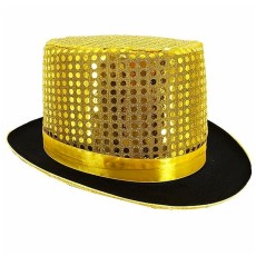 Sequin Top Hat (Gold, 58cm)