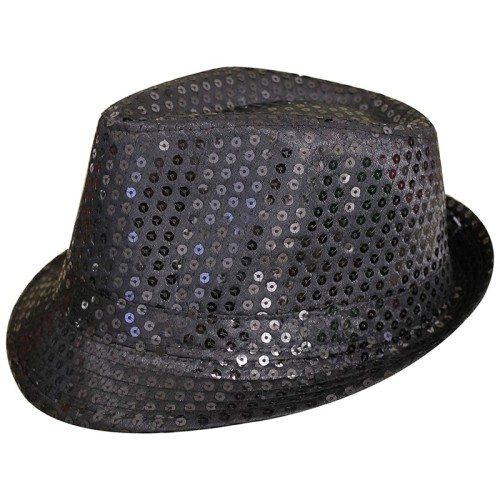 Sequin Trilby Hat (Black)