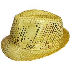 Sequin Trilby Hat (Gold)