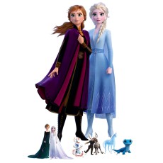 Frozen Anna and Elsa Cardboard Cutout with Mini Cutouts