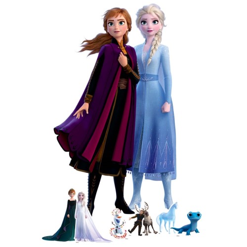 Frozen Anna and Elsa Cardboard Cutout with Mini Cutouts