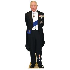 Royal Family King Charles with Medals Lifesize Cardboard Cutout With Mini