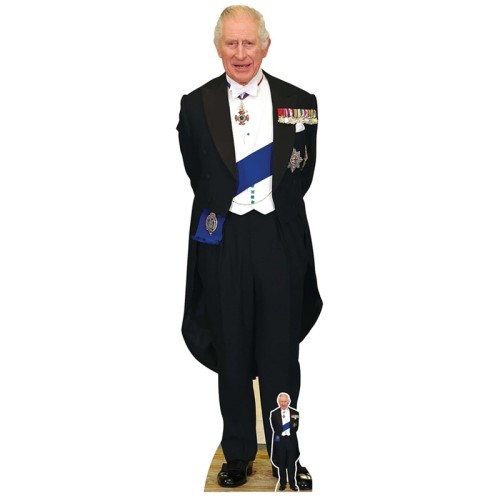 Royal Family King Charles with Medals Lifesize Cardboard Cutout With Mini