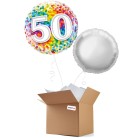 Birthday Rainbow Confetti 50th 18" Foil-Balloon