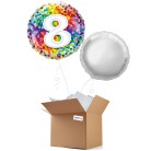 Birthday Rainbow Confetti 8th 18" Foil-Balloon