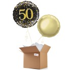 Sparkling Fizz Black & Gold 50th Birthday 18" Foil Balloon 