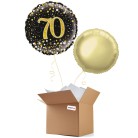Sparkling Fizz Black & Gold 70th Birthday 18" Foil Balloon