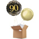 Sparkling Fizz Black & Gold 90th Birthday 18" Foil Balloon