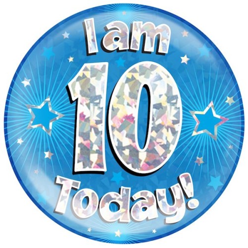 10th Birthday Blue Holographic Badge