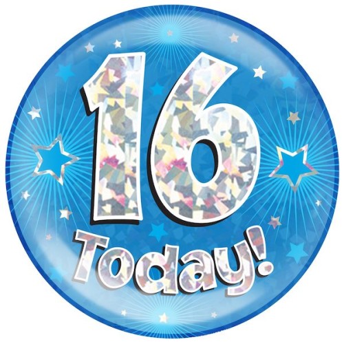 Holography Happy 4th Birthday Badge 4 Today Party Celebration 