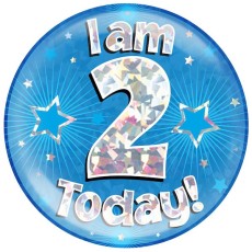 2nd Birthday Blue Holographic Badge