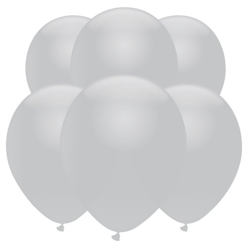 Silver Latex Balloons (6 Pack)