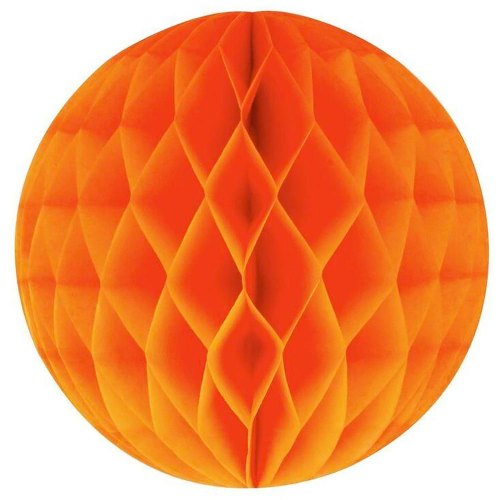 8" Pumpkin Orange Honeycomb Ball