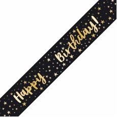 Add-An-Age Black & Gold Foil Happy Birthday Banner