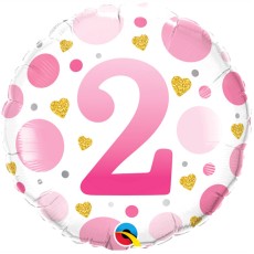 Pink Dots 2nd 18" Foil Balloon