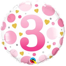 Pink Dots 3rd 18" Foil Balloon