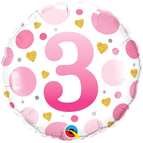 Pink Dots 3rd 18" Foil Balloon