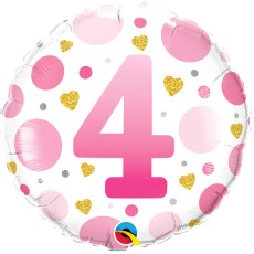 Pink Dots 4th 18" Foil Balloon