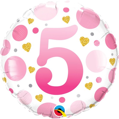 Pink Dots 5th 18" Foil Balloon