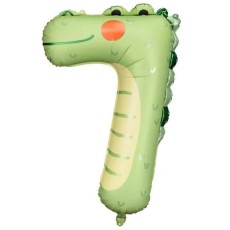 Adorable Crocodile Number 7 32" Foil Number Balloon