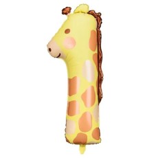 Adorable Giraffe Number 1 32" Foil Number Balloon