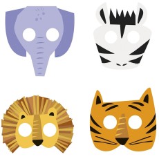 Animal Safari Paper Masks (8 Pack)