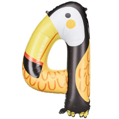 Adorable Toucan Number 4 32" Foil Number Balloon