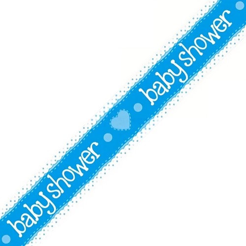 Baby Shower Blue Holographic Foil Banner