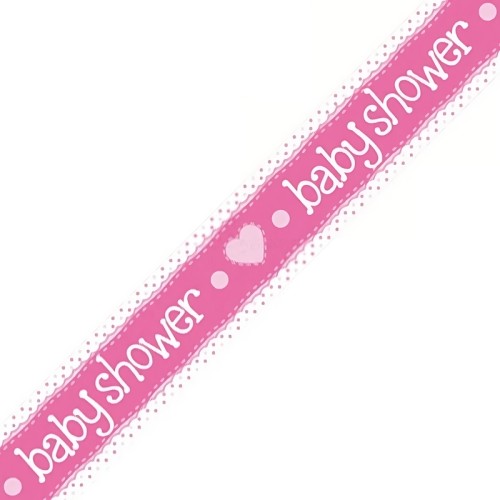 Baby Shower Pink Holographic Foil Banner