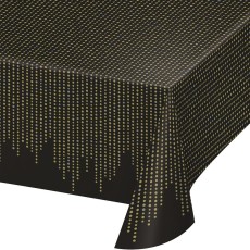 Black, Gold & Silver Pattern Table Cover