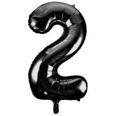 Black Number 2 34" Foil Number Balloon