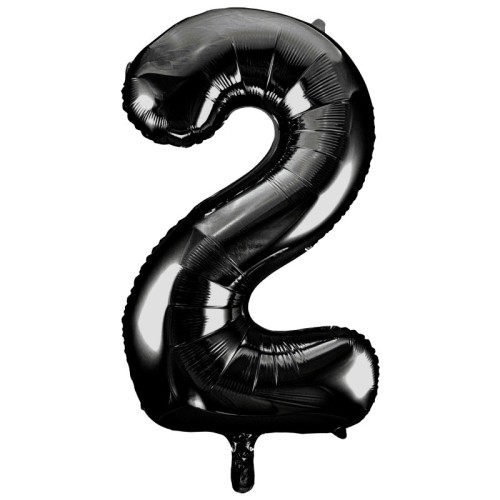 Black Number 2 34" Foil Number Balloon