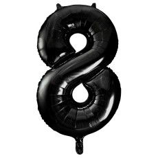 Black Number 8 34" Foil Number Balloon