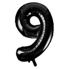 Black Number 9 34" Foil Number Balloon