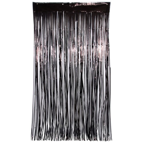 Black Shimmer Foil Curtain