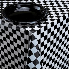 Black & White Chequered Flag Table Cover
