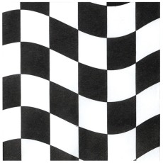 Black & White Chequered Napkins (16 Pack)